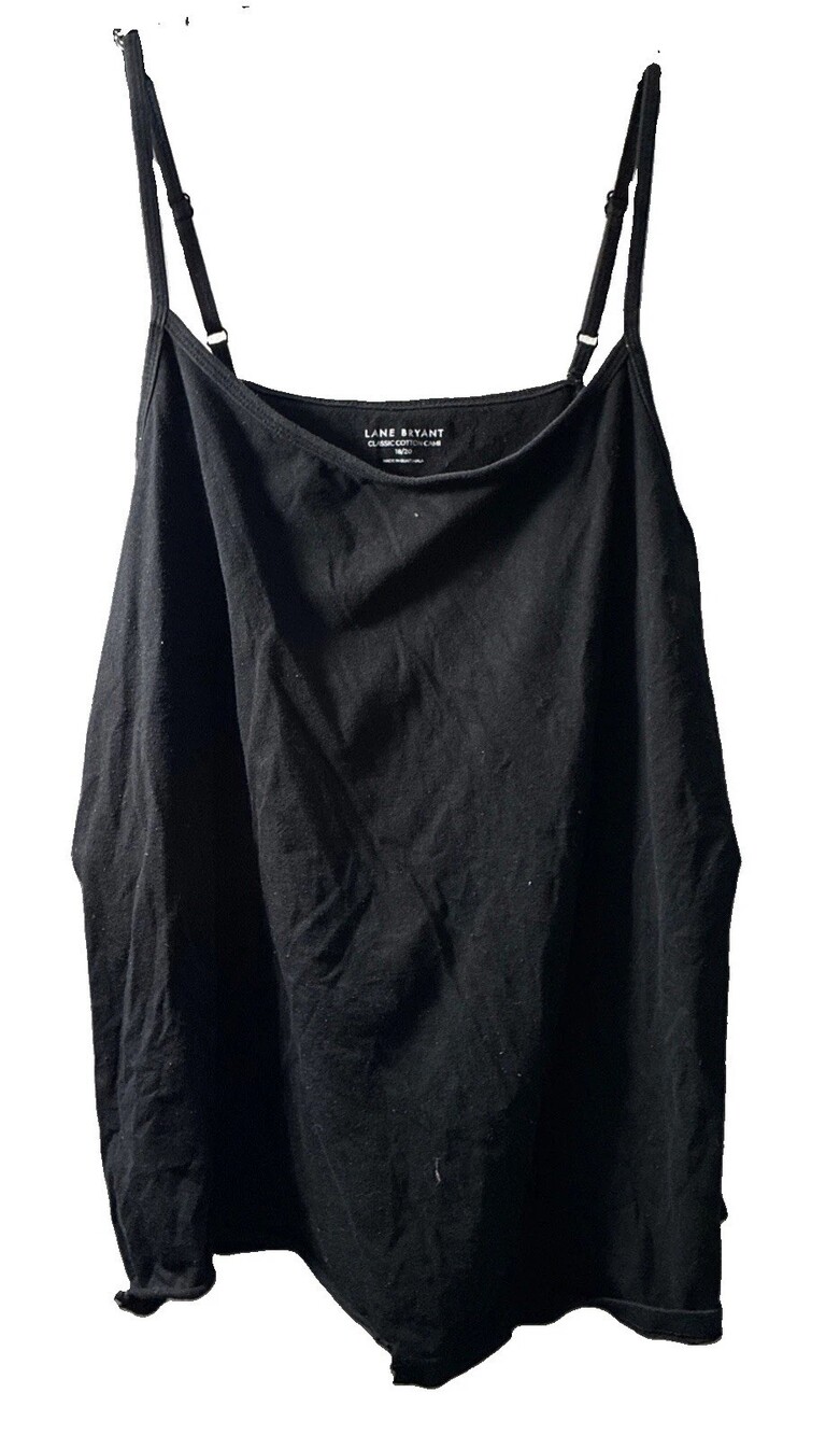 black spaghetti-strap camisole